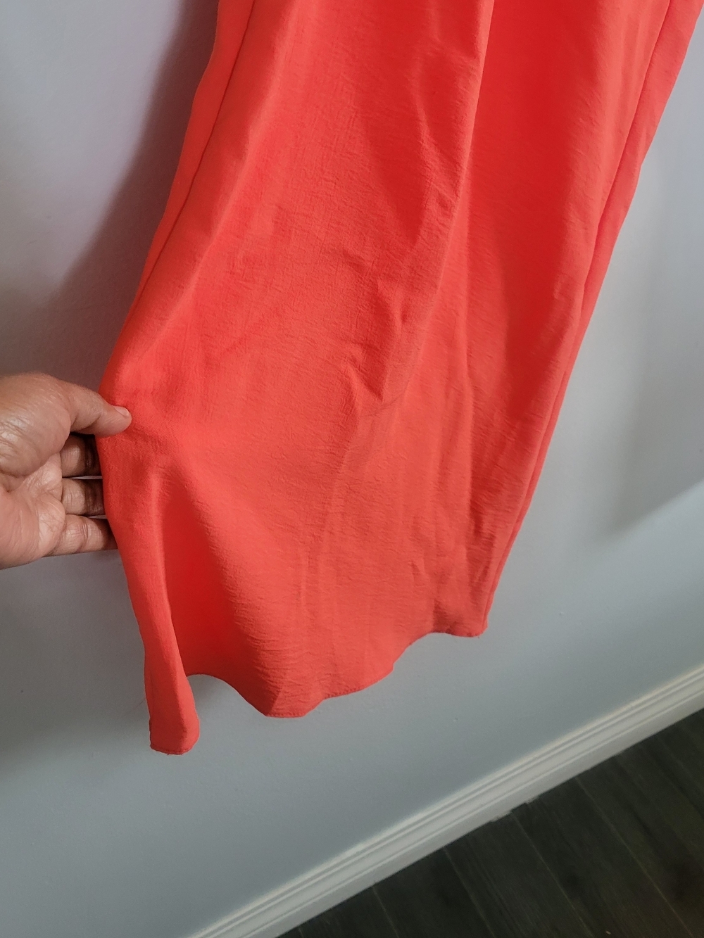NEW LOOK Wide Leg Palazzo Pants Size US 12 Coral/Orange High Rise Flowy - Picture 7 of 14